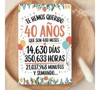 TEMU Tarjeta de de 40 años en español , un gran regalo para cualquier ocasión, ideal para , , o mejores