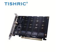 TEMU Tarjeta de de de 4 ranuras M.2 MKEY SSD TISHRIC RAID PCIe X17, NVMe 2230-2280, Sin carga, Sin batería, Conector PH44 para de placa base