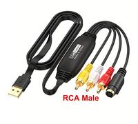 TEMU Tarjeta de de Video USB 2.0, Dispositivo de Conversión RCA a USB, Convertidor Digital de VHS a DVD para Mac OS X o Windows 7/8/10, Grabador de Vídeo con Botón Único para VHS y Hi8 TV