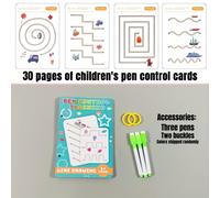 TEMU Tarjeta de Entrenamiento de Control de Pluma Reutilizable de 32 Páginas para Mejorar Habilidades de Dibujo, Concentración y Destrezas Manuales, Ideal para Regalos de Navidad, Halloween y