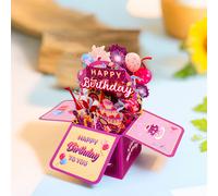 TEMU Tarjeta de Felicitación de Pop-Up de 1 pieza con Sobre - Diseño Festivo con Tartas, Globos y - para , , Sobrinas, Él, Ella, Cualquier Persona Especial, Tarjeta de | Tarjeta | Tarjeta Decorativa