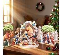 TEMU Tarjeta de Navidad 3D Pop-Up - de en Relieve 3D con , , Pastores, , Ángeles y - Elegante Tarjeta de Navidad Religiosa con de