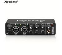 TEMU Tarjeta de Sonido DEPUSHENG 24bit/192KHz Mezclador de Audio para Guitarristas, Vocalistas, o Productores para grabar y reproducir sonido de estudio de calidad, /, Regalos de Navidad