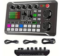 TEMU Tarjeta de sonido F998 para de audio , interfaz de audio para podcast con efectos de DJ, convertidor de voz con efectos de sonido, ideal para karaoke, TikTok, grabaciones de YouTube y juegos