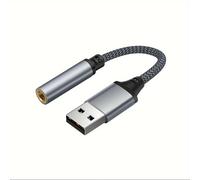 TEMU Tarjeta de Sonido USB de 14cm USB a Adaptador de Auriculares de 3.5mm Tarjeta de Sonido Externa para Micrófono, Auriculares y Computadora PC