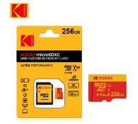 TEMU Tarjeta Micro Kodak de 256GB, Velocidad para Grabación en 4K Ultra HD, Rendimiento A1 , V30 UHS-I para Smartphones y Cámaras - Adaptador