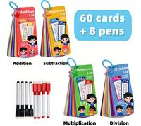 TEMU Tarjetas de cálculo reutilizables para enseñar , , multiplicación y división del 0 , diseñadas para la educación infantil y la transición a primaria