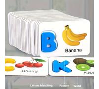 TEMU Tarjetas de Madera del Alfabeto para Niños - Juguete Educativo de Aprendizaje de ABC, Regalo para Preescolares & Juego de Rompecabezas para Halloween y Navidad