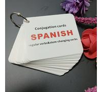 TEMU Tarjetas de Verbos en Español para Principiantes - Verbos Regulares y Irregulares, , Presente y , Herramienta de Aprendizaje del Inglés/Español, Material de Papel
