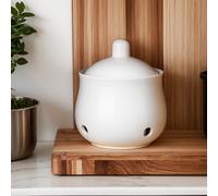 TEMU Tarro de Almacenamiento para Ajo, Jengibre y Chile Pequeño, Recipiente de Cerámica Hueco y Ventilado para el Hogar
