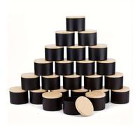 TEMU Tarros de Vela de 24 Unidades, Contenedores de Vela con Tapas, 4 Oz, para Hacer Velas, Manualidades, Almacenamiento y Regalos