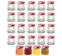 TEMU Tarros Pequeños de Cristal Hexagonales con de 45ml - Tarritos para miel, - Frascos Pequeños - Botes de Vidrio Resistentes y Estancos - Etiquetas