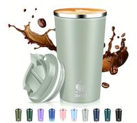 TEMU Taza de café aislada de 17 onzas con - Impermeable, de calidad, taza de acero inoxidable para bebidas calientes y frías, ideal para camping, oficina, hogar y al , taza de café para viajes.