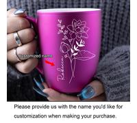 TEMU Taza de café de cerámica con de 11oz | Tema de flores para el mes de , ideal para familiares, , líderes, , hermana, regalo único para de San Valentín, no requiere