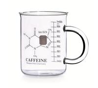TEMU Taza de Café de Vidrio Borosilicato Aislada de 16oz con Diseño de - Mango Ergonómico, Marcas de Medición, para Bebidas Calientes y Frías - Regalo Ideal para Entusiastas de la Ciencia