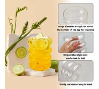 TEMU Taza de café de vidrio de borosilicato de calidad, vaso de bebida forma , taza de matcha, cristalería estética transparente. Adecuada para agua, , té, , café, leche y matcha. Un regalo .