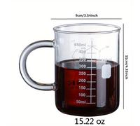 TEMU Taza de Café de Vidrio Resistente al de 10.5oz con Marcas de Medición - Diseño de Vaso para Bebidas Calientes y Frías - Ideal para , Leche o Bebidas del Desayuno, Cristalería de Cocina