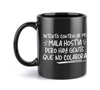 TEMU Taza de café negra y blanca llamativa | Vaso de cerámica de 11 oz, regalo de Navidad y Año , multiusos, lavar a únicamente, reutilizable