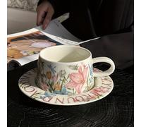 TEMU Taza de café y platillo de , taza de té de retro de y , recuerdo de acuarela de pinellia