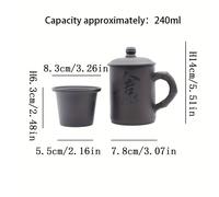 TEMU Taza de Cerámica Aislante y con - Taza Térmica Reutilizable para Café Helado, Té, y Sopa - Solo a , Elegante para Oficina o Regalos (Ideal para Bebidas Calientes)