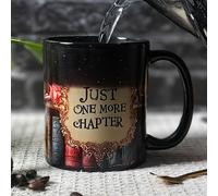 TEMU Taza de cerámica mágica con diseño de estantería y espada mágica, cielo estrellado, para libros, que de color al llenarse con bebidas calientes