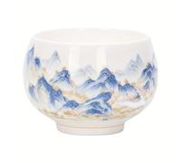 TEMU Taza de Té de Porcelana Blanca a - Diseño Exquisito de Jade de Grasa de , Taza de Cerámica Portátil para Oficina y Lectura, Taza de Té Lavable 1pc