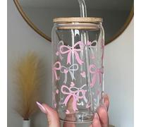 TEMU Taza de vidrio de 16 onzas con y , con y pajilla - Contenedor de bebidas reutilizable y , adecuado para café, leche, , cerveza - Idea de regalo