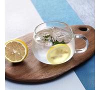 TEMU Taza de vidrio de borosilicato de calidad (con un mango resistente) para microondas y congelador. Esta taza de café redonda es adecuada para bebidas frías y calientes, incluyendo té y leche.