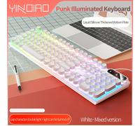TEMU Teclado con cable para computadora YINDIAO, juego de deportes electrónicos, hogar, escritura de oficina, escritorio, portátil, universal, con iluminación