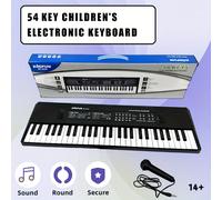 TEMU Teclado Electrónico Portátil de 54 Teclas con Micrófono, Canciones// , Grabación/Reproducción, Compatible con de Piano/Coral/Órgano, Piano Digital Amigable para Principiantes y Viajes