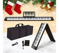 TEMU Teclado Electrónico Portátil de con Teclas Ponderadas, Pantalla LCD - Piano para Principiantes a Avanzados, Lecciones de , Grabación - Regalo Ideal (/Músicos) - Teclado de Piano Digital