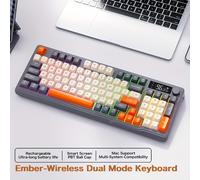 TEMU Teclado Inalámbrico M96 | 2-en-1 de Dual, Diseño de 96 Teclas, Compatible con PC/Mac/Windows, Carga USB, Ergonómico y Retroiluminado