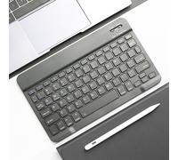 TEMU Teclado Inalámbrico, Teclado Inalámbrico Recargable Tipo-C de 10 Pulgadas - Batería de Litio Ultra Delgada y , Compatible con Dispositivos Ios//Windows (Negro)