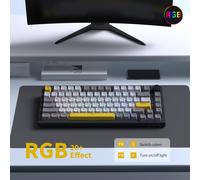TEMU Teclado Mecánico AJAZZ AK820 75% con Volante de Volumen, LED Sur, Espuma de , Teclas PBT, Intercambiables, Colores para Gaming