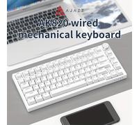 TEMU Teclado mecánico AJAZZ AK820 con layout de 75% intercambiable en caliente, configuración de de volumen con luz de un solo color, compatible con operación de