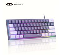 TEMU Teclado Mini Gaming MageGee con Iluminación RGB, Diseño Ergonómico TS91, Estructura de 61 Teclas para PC/MAC/PS4/ One -