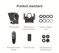 TEMU Teleprompter portátil para dispositivos móviles, diseñado para teléfonos T1 y grabación con cámaras DSLR, con control remoto para grabaciones de video, transmisiones e entrevistas