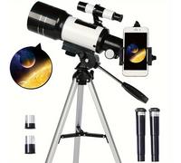 TEMU Telescopio astronómico refractor profesional con zoom 75x, y clip para smartphone. Ideal para paisajes, estrellas y la luna, regalo para hombres y mujeres adultos, para astrofotografía