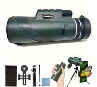 TEMU Telescopio Monocular para Adultos 10X42, Lente de Potencia con Revestimiento FMC y Prisma HD, Soporte para Smartphone y , Binoculares para Camping y Observación de Aves