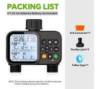 TEMU Temporizador de Riego Automático con 2 Salidas, 8 Programas de Riego Programables, Manual/Automático, Controlador de de Riego, Ideal para Jardines y