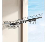 TEMU Tendedero de pared de 1 pieza, plegable, con barra de 3 pliegues, cuerda para tender extensible, colgador de pared para ropa, tendederos