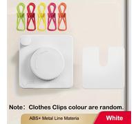 TEMU Tendedero Retráctil de 15.7Ft | Línea Metálica Resistente Anti-Curva, Montaje en Pared para Uso Interior/Exterior, 5 Pinzas de Ropa Coloridas - Negro//, Tendederos