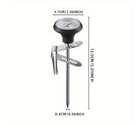 TEMU Termómetro de Acero Inoxidable Portátil para la del Café en Jarra Espumadora con Pinza, 1 Pieza