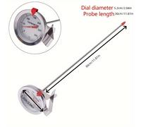 TEMU Termómetro de Cocina de Acero Inoxidable - Lectura Rápida, Medidor de para Comidas y Bebidas, Duradero y Fácil de Transportar, 0-300°C, Color Plateado