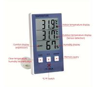 TEMU Termómetro y Higrómetro Digital - Medidor de y Humedad para Interior/Exterior con Pantalla LCD, Funciona con Pilas (AAA No Incluidas)