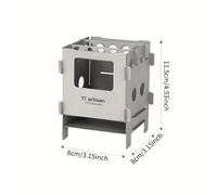 TEMU Tiartisan 1 Estufa de Camping de Titanio Puro, Estufa de Leña Plegable y Portátil, Estufa de Leña para Senderismo y al , Cocinar.