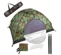 TEMU Tienda de campaña de camuflaje para camping al , para 3-4 , versión familiar, portátil y fácil de , tienda de campaña espaciosa con bolsa de almacenamiento y tienda exterior de
