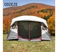 TEMU Tienda de Campaña Grande para Exteriores con Puerta y Ventana de Mosquitero, 4-6 , Dos Habitaciones, Tela Oxford Recubierta Plateada 210D, Resistente al , Ideal para Viajes Familiares y Playa