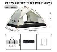 TEMU Tienda de campaña PAKICETUS Pop Up para 1/2/3 | , , portátil, ideal para senderismo y camping al , color sólido, material de poliéster y fibra