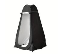 TEMU Tienda de ducha de privacidad plegable portátil con tela reforzada solar, cierre de cremallera y de hierro - Ideal para camping, pesca y cuidado personal (Beige/Negro)